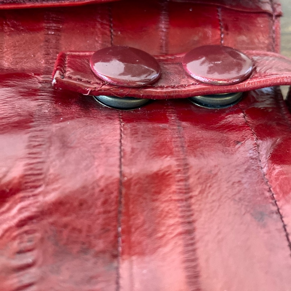 Vintage Red Eel Shoulder Bag or Clutch - Picture 7 of 16